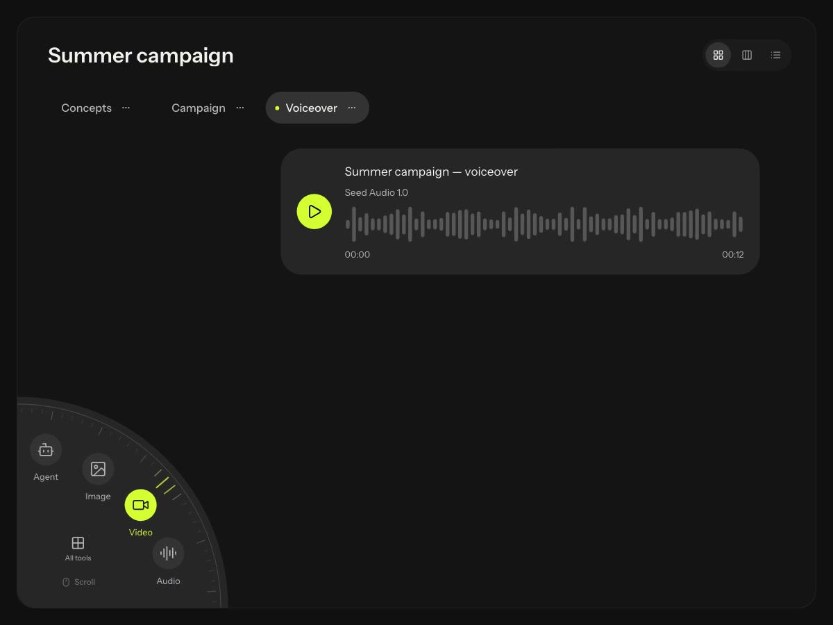 Create images, video and voice in one studio