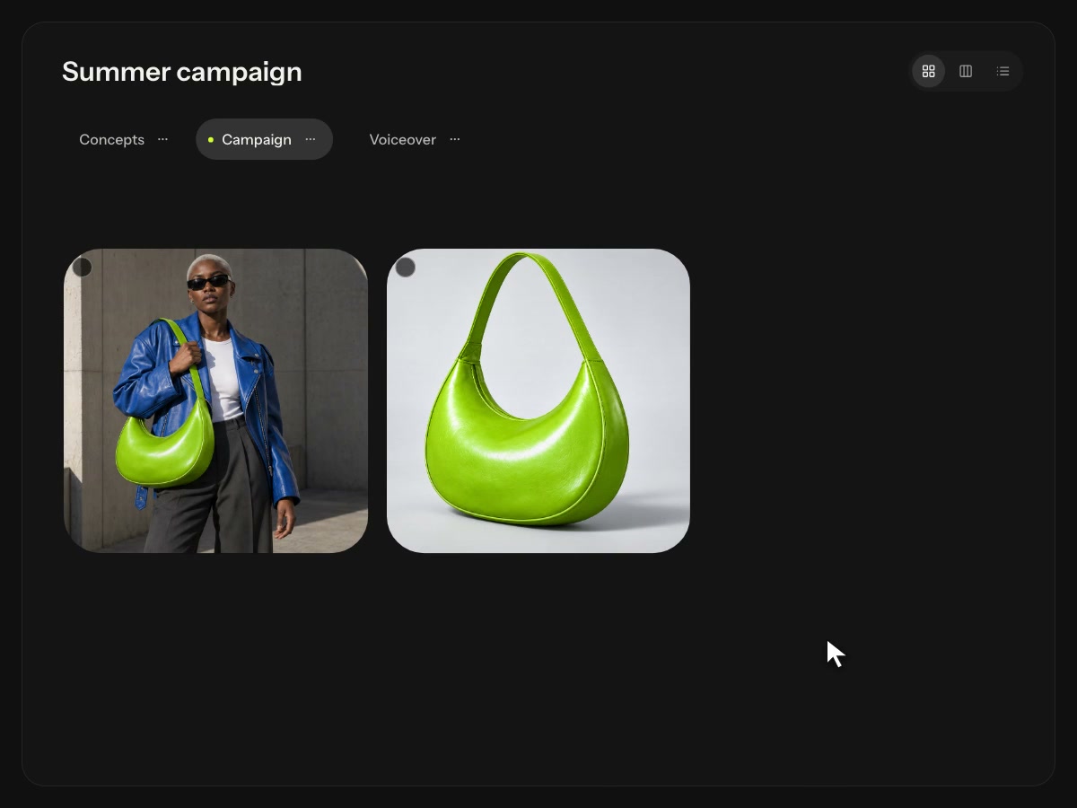 Projects: organize assets into sessions