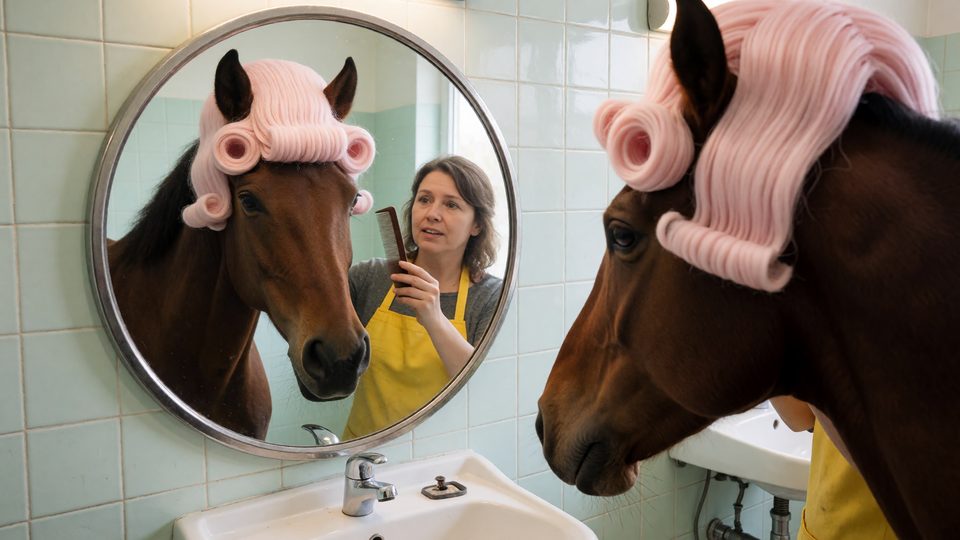 Horse at the sink
