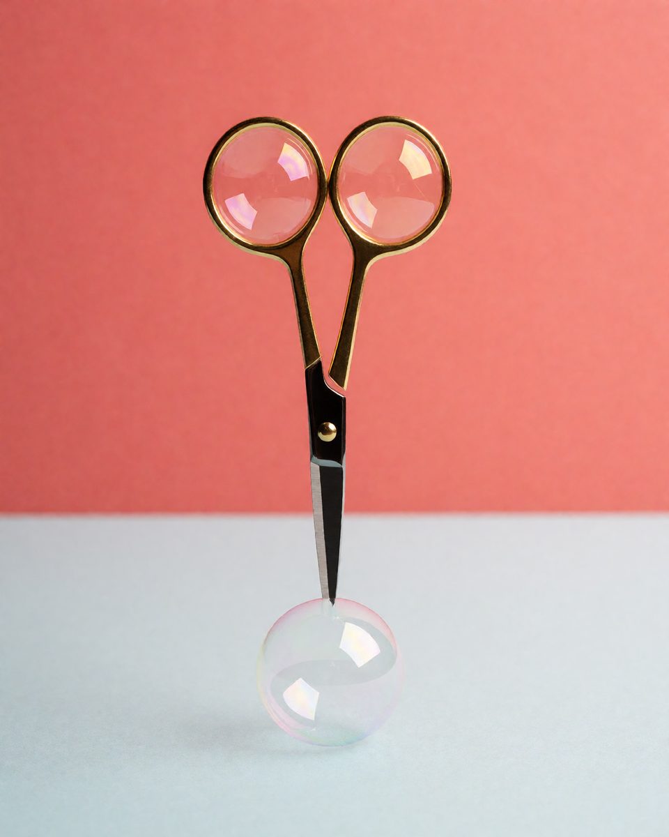 Scissors on pink