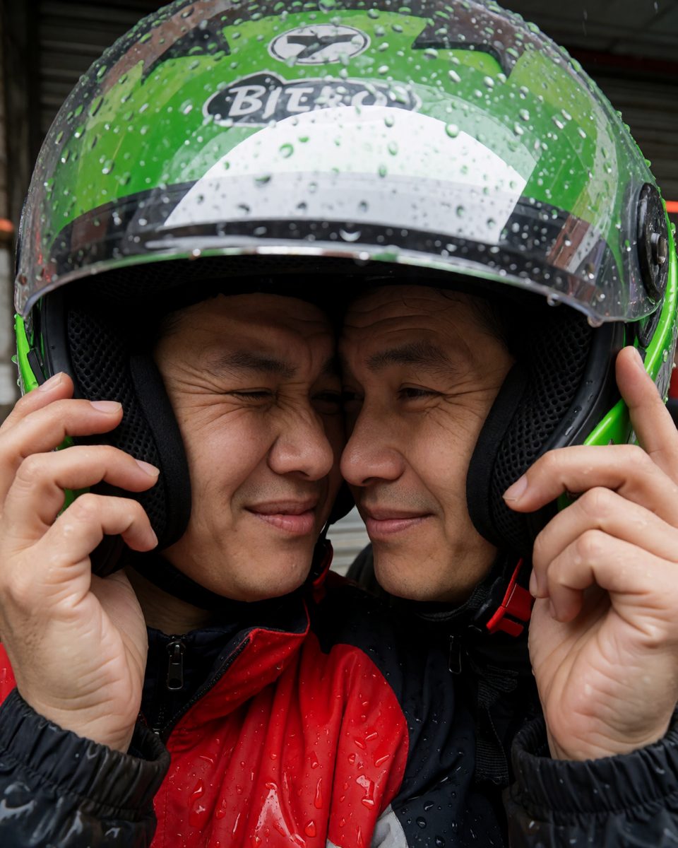 Two faces, one helmet