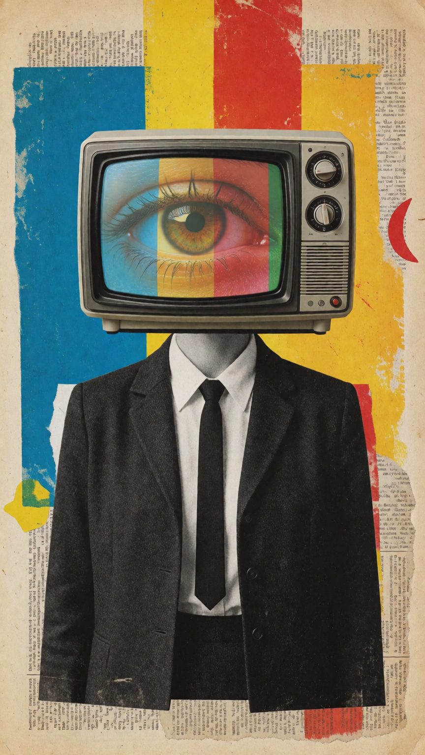 crt eye editorial paper collage