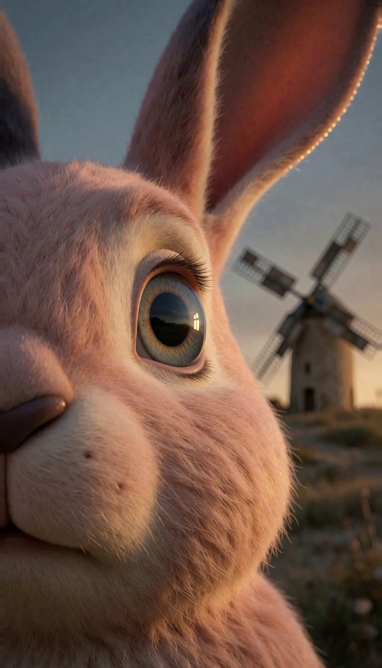 Rabbit in the sunset