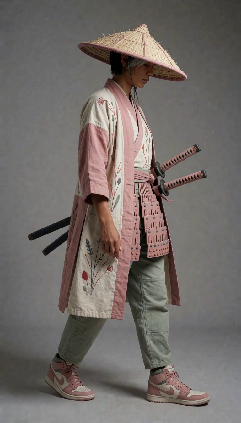 Pastel samurai streetwear